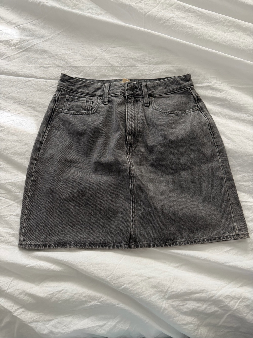 Madewell Washed Charcoal Denim Mini Skirt